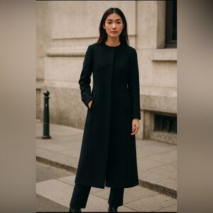 Elegant Black Women's Pea Coat